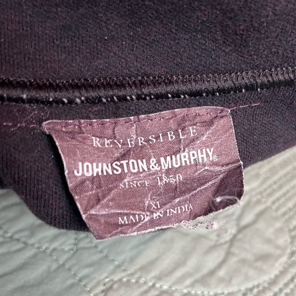 Johnston & Murphy Reversible Quarter Zip Pullover in Wine Color Size XL - Picture 7 of 10
